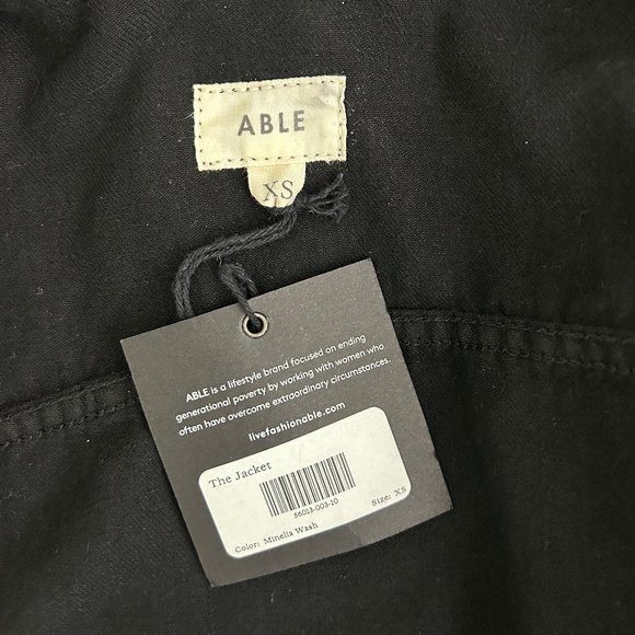 ABLE The Minelia Denim Jacket Black Size XS *NWT* - Picture 8 of 10